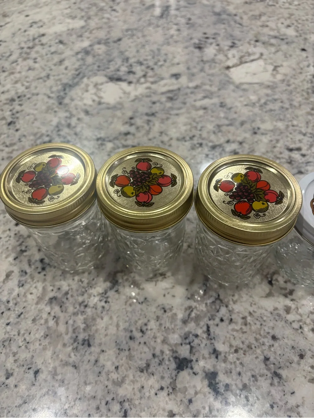 Vintage Ball Quilted Crystal Jelly Jars - Set of 5  Hard to find.